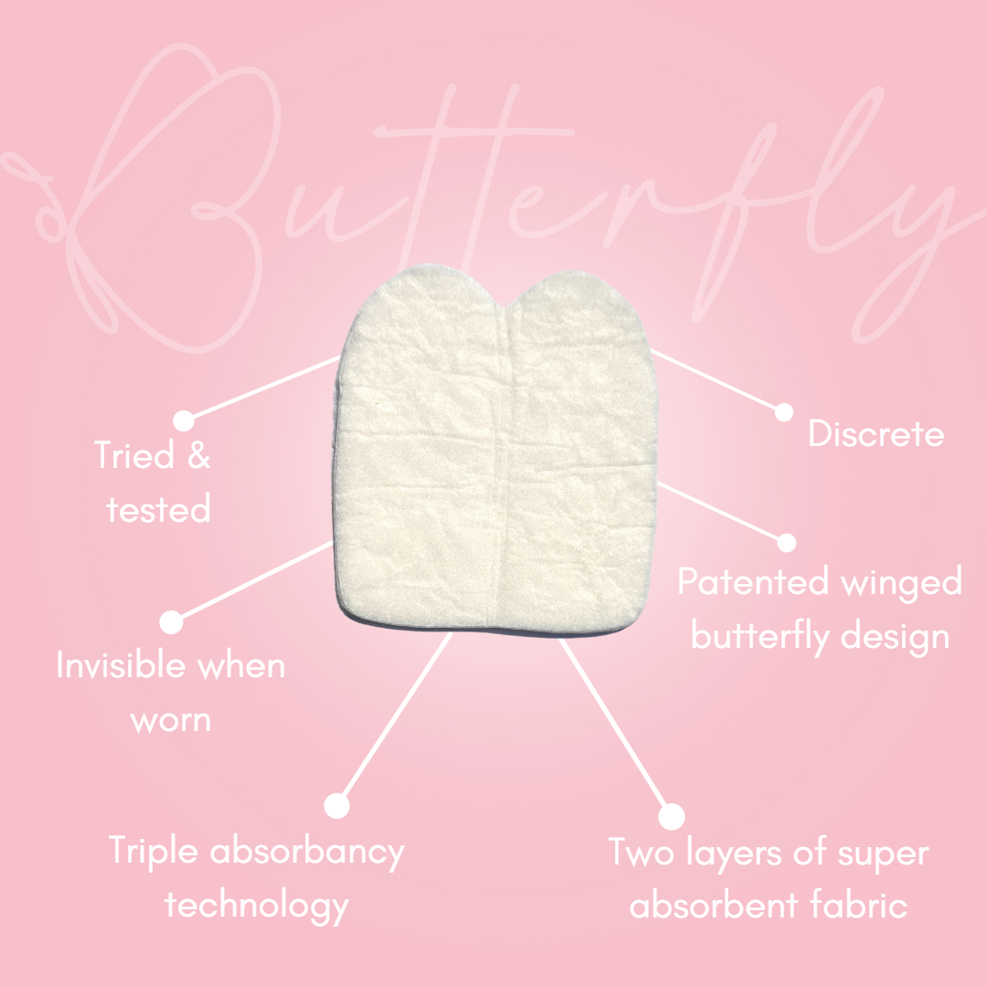 Butterfly Breast Sweat Pads, effective against "boob sweat".