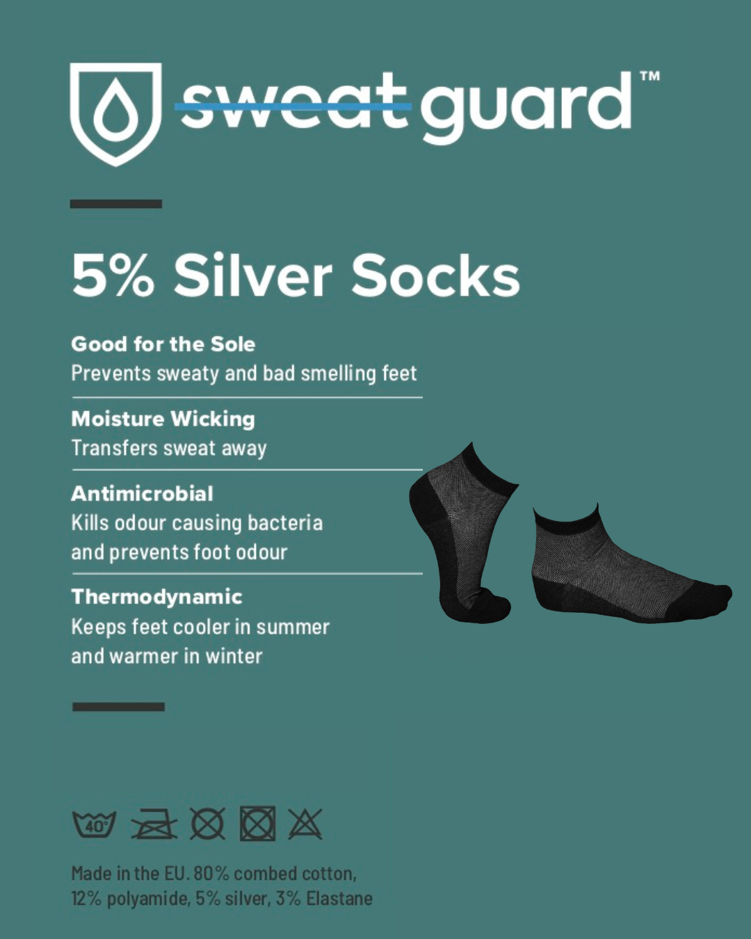 Real Silver Ankle Socks for Odour-Free Comfort – Sweat Guard®