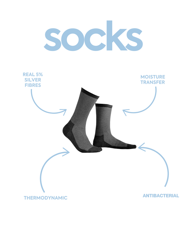 Silver Socks - 2 Pairs,  Original Calf Length