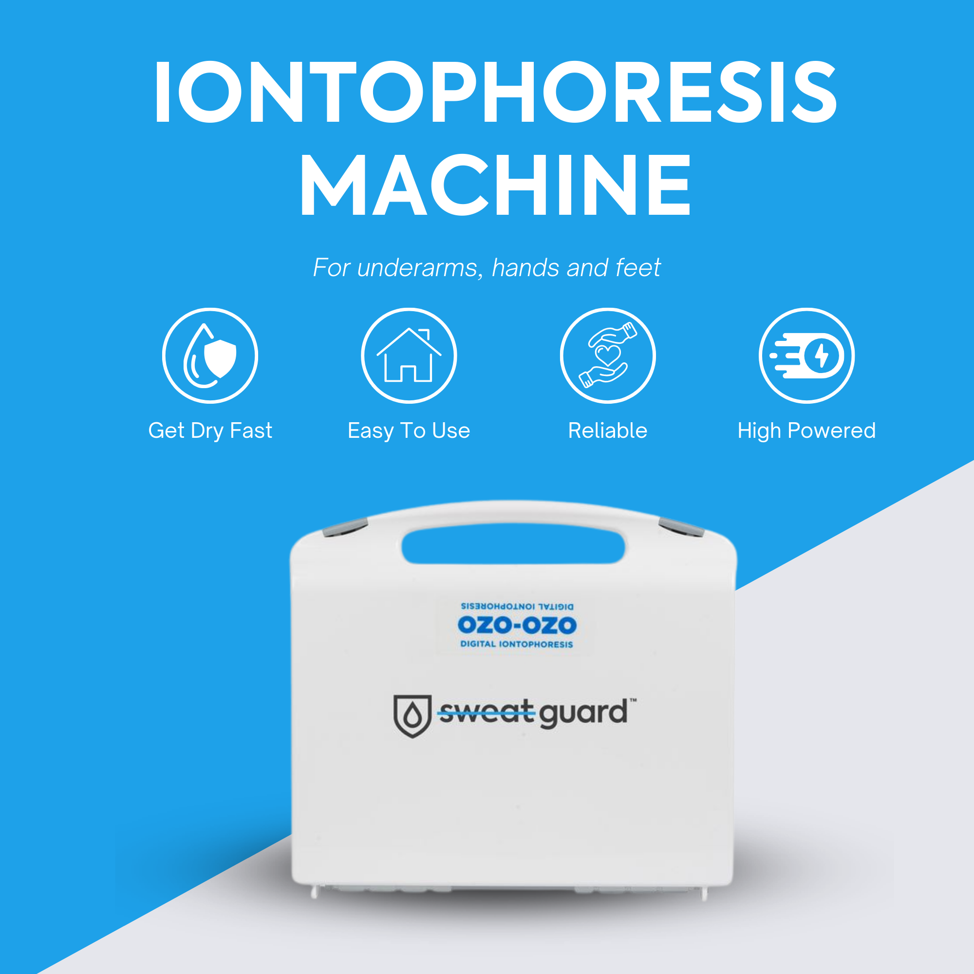 Sweat Guard Iontophoresis Machine. Home-Use Hyperhidrosis Treatment.