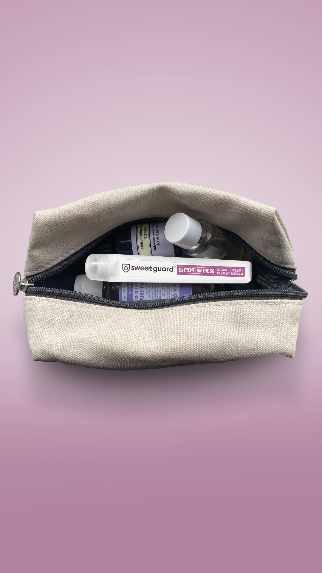 Extreme antiperspirant fits neatly into your makeup bag. 