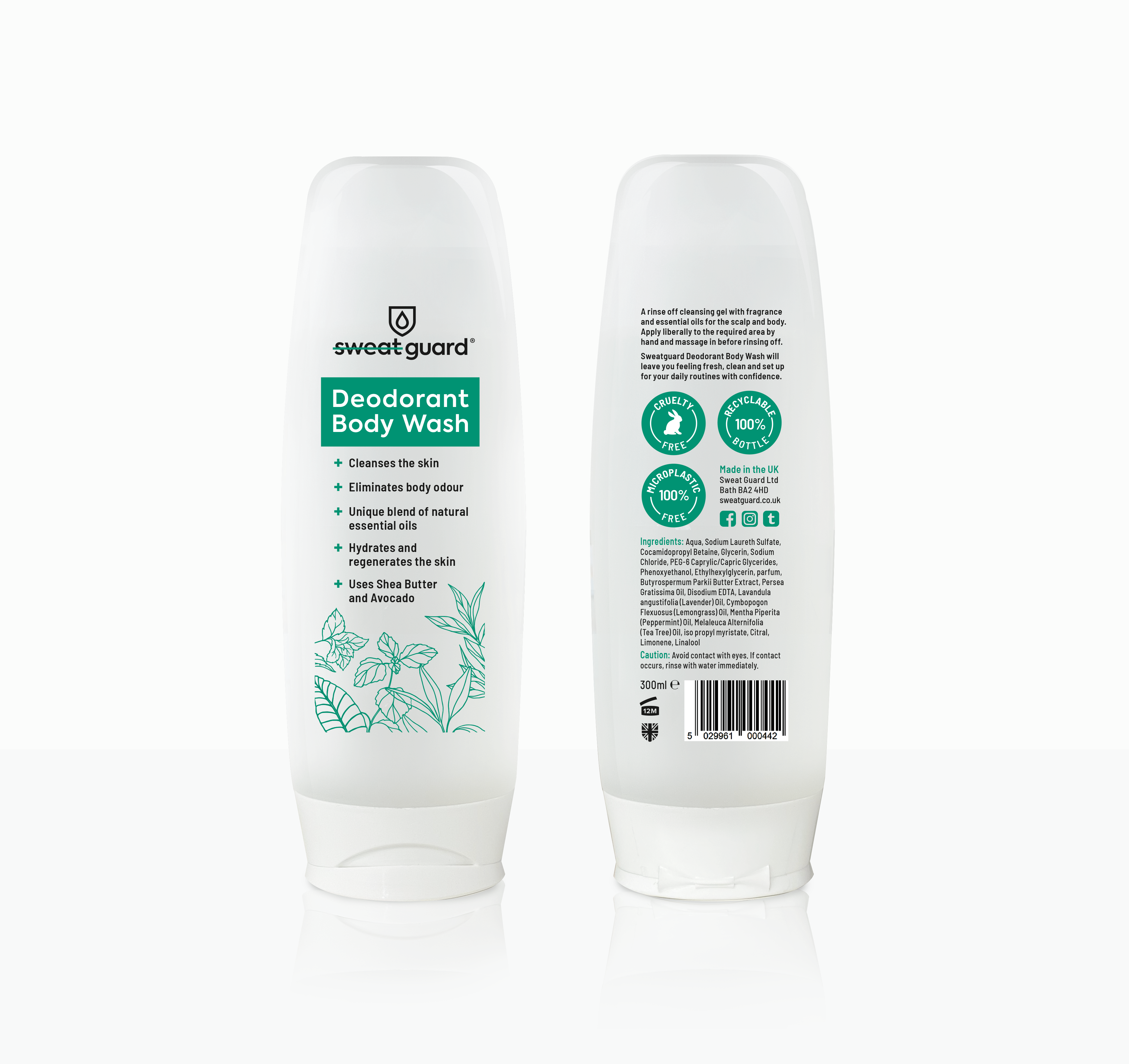 Discover the heavenly scent of natural oils with SWEAT GUARD® Deodorant Body Wash!